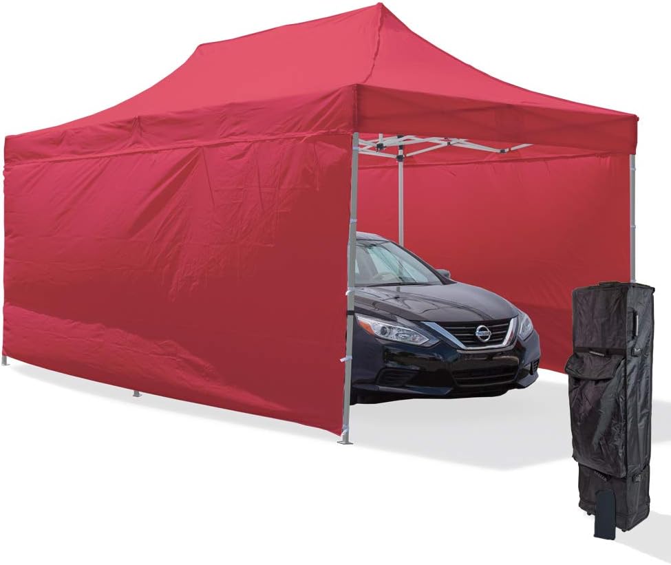 Amazon Com Vispronet Red 10x20 Steel Carport Canopy Tent With 2