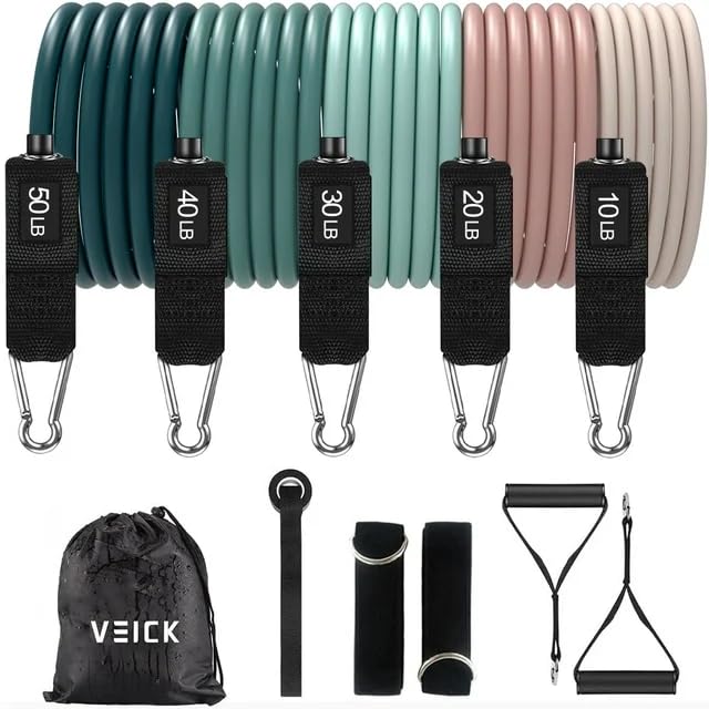 Photo 1 of VEICK Resistance Bands, Exercise Bands, Workout Bands, Resistance Bands for Working Out with Handles for Men and Women, Exercising Bands for Fitness Weights Work Out at Home