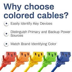120 Pack UNC 3.5ft PDU Power Cable C13 to C14 10Amp