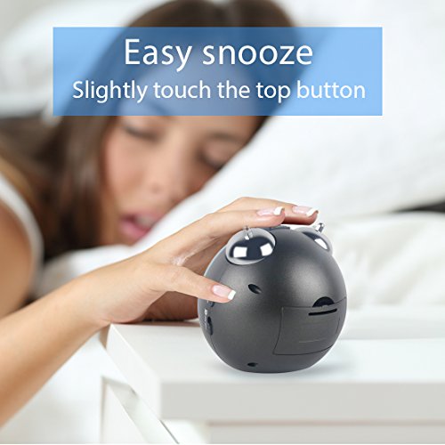 REACHER Twin Bell Alarm Clock with Dual Alarm, Optional Weekday Alarm, Snooze, Backlight, Battery Operated