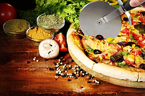 SOLEADER Large Pizza Cutter Wheel,4 Inch Blade,Food-grade Stainless Steel, Heavy Duty, Sharp, Non-slip Handle - Thumbnail 5