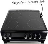 ElectriQ 60cm Double Oven Electric Cooker - Black, Convection, 2 Ovens view 8
