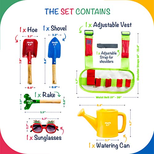 YUL Kids Gardening Tool Set Fun Garden Tools for Kids with Innovative