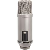 Rode Broadcaster Large-Diaphragm Condenser Microphone, Silver