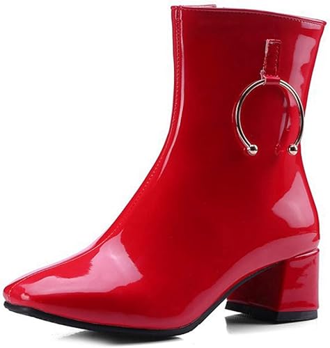 fashion waterproof mid height heel boots