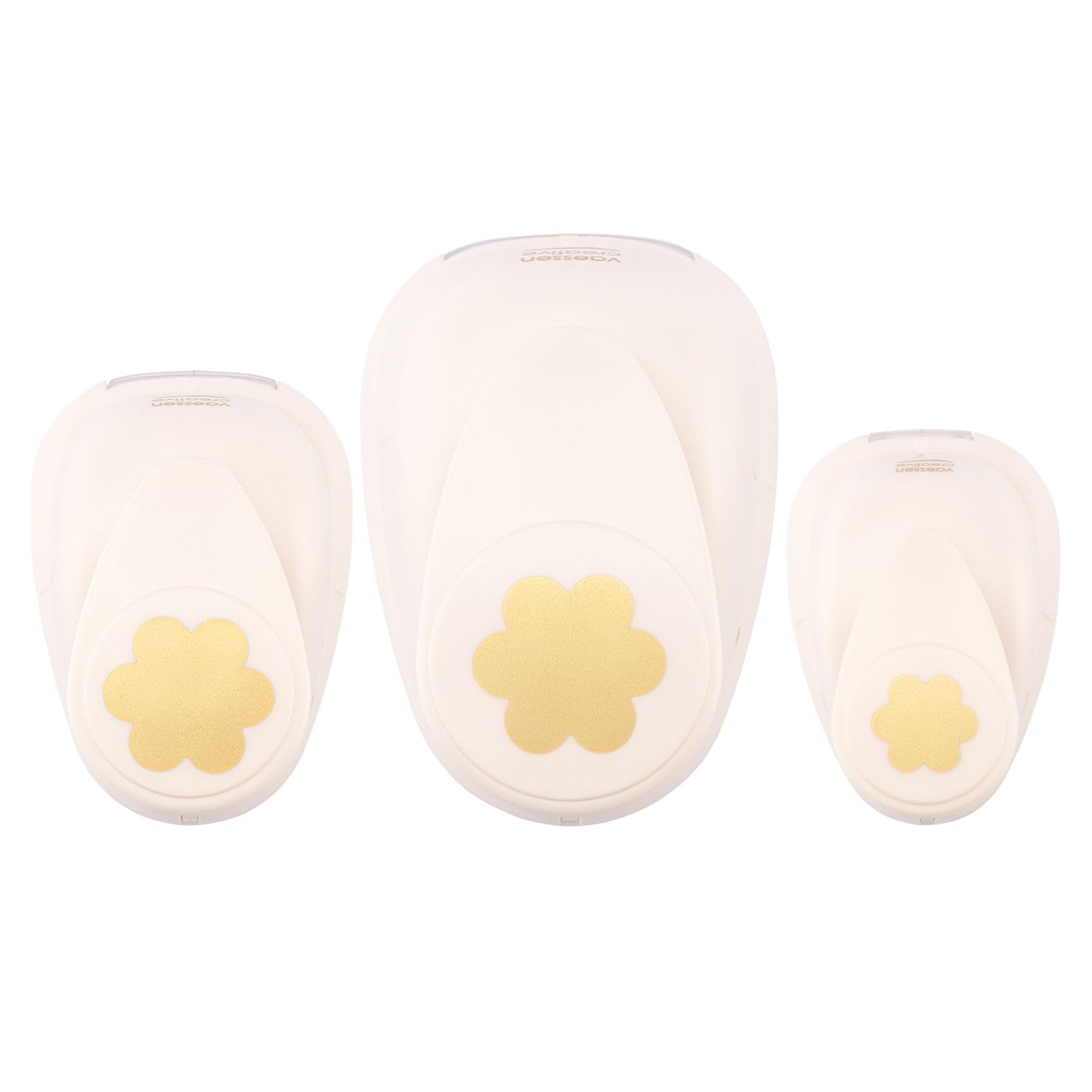Vaessen Creative Craft Paper Punch - Flowers - 3 Pcs - Various Sizes - Circle Cutter for Crafting and Card Making, Ivory — image 1