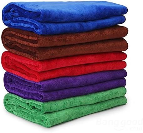 60x160cm Microfiber Plush Bath Towel Thickened Beach Sport Quick-drying Towel ( Brown )
