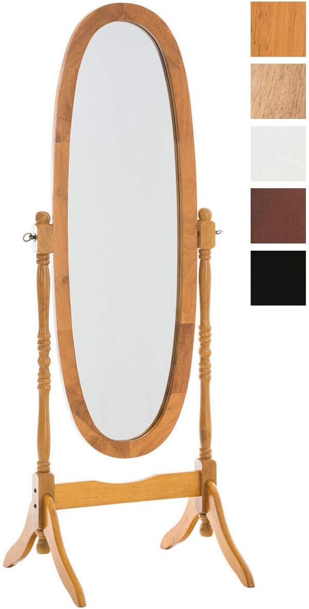 CLP Espejo De Pie De Madera Clásico Cora | Espejo Ovalado De Cuerpo