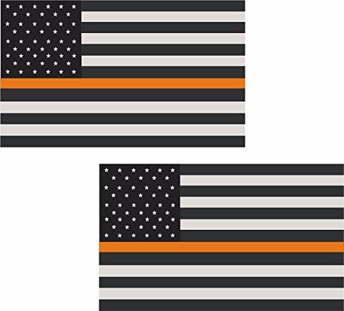 2-3" Thin Orange Line American Subdued Flag Decal Search Rescue SAR Sticker R