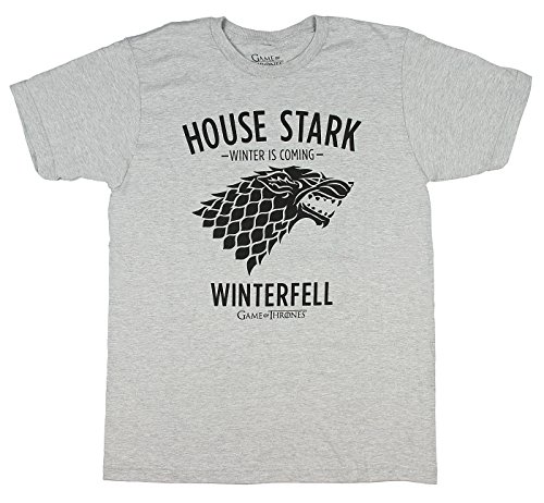Game of thrones men s house stark winterfell t-shirt (gray heathe…