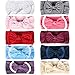 Gacimy Baby Headbands 13 inches Girl Turban Knotted Hair Nylon Elastic Pompom Ball Bow Accessories Soft Stretchy Cotton Headwrap for Newborn Toddler Infant Kids Children Pack of 10