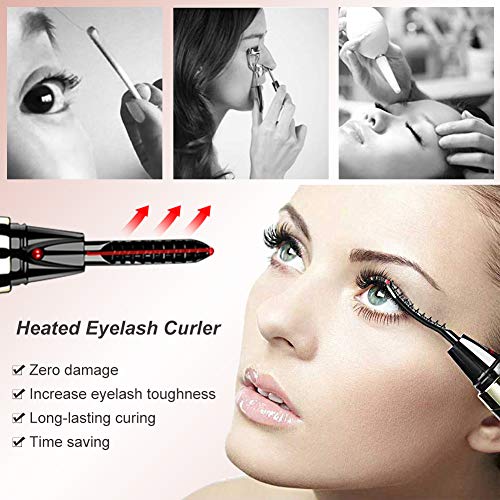 Heated Eyelash Curler, Electric Eyelash Curler, Portable Electric Eyelash Curler for Eyelashes Curling Natural, Quick Heating Long Lasting, Safe ＆ Hassle-Free - Thumbnail 3