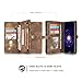 S7 Edge Dermis Wallet case,AKHVRS Handmade Genuine Cowhide Leather Wallet Cover Case - Large Capacity Leather Wallet Type Case with Zipper Wallet Case for Samsung Galaxy S7 Edge - Dark Brown