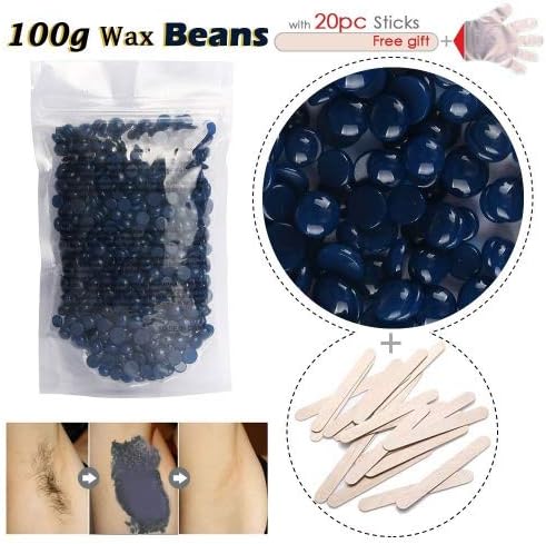 Pearl Wax Hair Removal Kit - Brazilian Hard Wax Beans Depilatory Solid Hot Film Waxing Pellets for Body Bikini Hair Removal (Chamomile)