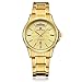 Tamlee Mens Gold Plated Analog Quartz Waterproof Stainless Steel Wrist Watch with Classic Design Calendar