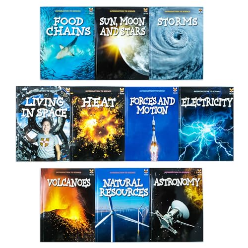 Children Introduction to Science for Beginners (Series 1) 10 Book Collection Set: (Astronomy, Electricity, Food Chains, Forces and Motion, Heat, ... Storms, Sun, Moon and Stars, Volcanoes),