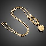 18K Rose Gold Filled Filigree Heart Pendant Necklace Chain Fashion Women Jewelry