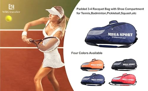Racketball Pickleball Bag D'yallee 6-Racket Tennis Bag With Shoes Compartment - Professional Sports Bag Professional Tennis Gear Bag