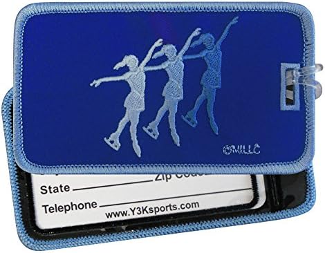 Synchronized Skaters Luggage Tag - Embroidered Set of 2 Blue