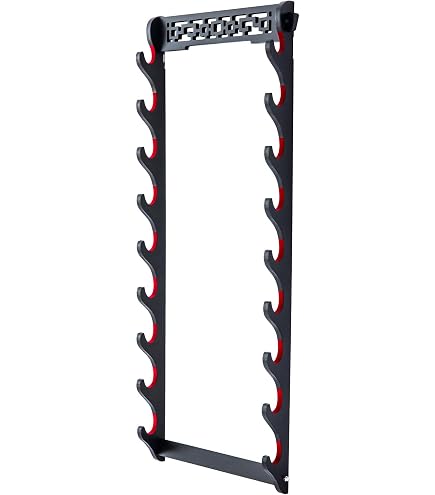 Porte-épées QWORK - Support Mural 8 Niveaux Pour Katana, Cannes à Pêche Et Flûtes - Design Sobre Et Robuste