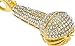 Xusamss Hip Hop Stainless Steel Microphone Pendant Crystal Necklace with 24 Inch Chain