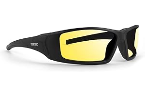 EPOCH Eyewear Foam Padded Motorcycle Sunglasses Black Frames w/Yellow to Smoke Photochromic Lens