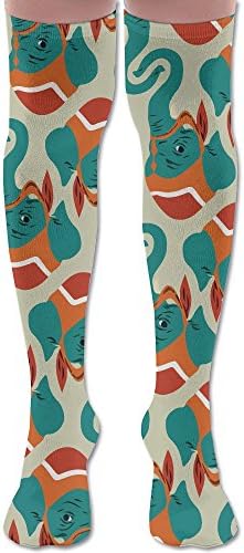 X-PEACH Elephants Nose Women Men Long Striped Socks Over Knee Thigh High Socks Stocking