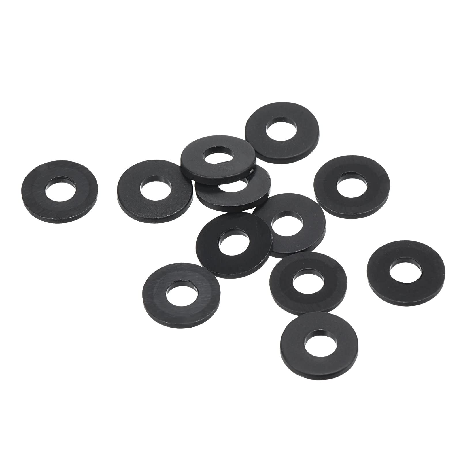 PATIKIL M3 Nylon Flat Washer, 12 Pack 3mm ID 8mm OD 1mm Thick Sealing Spacer Gasket Ring for Faucet Pipe Water Hose Fastener Bolt, Black