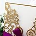 NATURE WORSHIP 50-Pcs Exquisite Carving Wedding Invitation Kits with Silk Ribbon, Gold