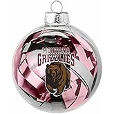 Topperscot NCAA Montana Grizzlies Large Tinsel Ball Glass Ornament