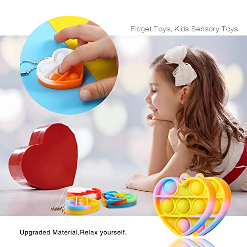 GETIEN 60 PCS Heart-Shaped Pop its Set Fidget Toys