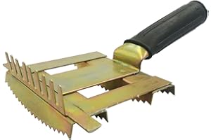 QIQIRO Livestock Shedding Comb Cattle Grooming Combs Metal Livestock Brush Tools Cow Cattle Brush Bull Hair Brush Grooming for Horse, Cattle,Sheep (Gold), 7.87 X 5.5