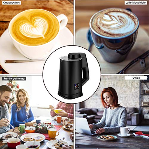 Milk Frother, Electric Foam Maker, Automatic Hot Cold Milk Steamer for Coffee, Cappuccino and Macchiato (Black) - Thumbnail 7