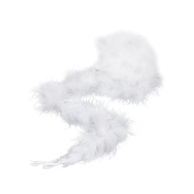 REFURBISHHOUSE 6 Fuss Marabou Feder-Boa fuer Diva Nacht Tea Party Hochzeit - Weisse