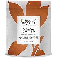 Raw Cacao Butter - Fairtrade certified & USDA Organic, Non-GMO, Kosher, Vegan - Smooth & Delicious- Wildly Organic - 8…