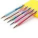 Ballpoint Pens, 5 PCS Rose Gold/Blue/Purple/Pink/Rainbow Metal Pens Desk Accessories, Black Ink Bling Dynamic Liquid Diamond Pen Christmas Gifts for Women