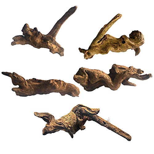 5Pcs Driftwood Branches Aquarium Wood Decoration Natural Fish Tank Habitat Decor Wood for Lizad