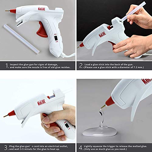 Dual Temp Hot Glue Gun with 25pcs Glue Sticks, KeLDE Long Fine Tip Mini