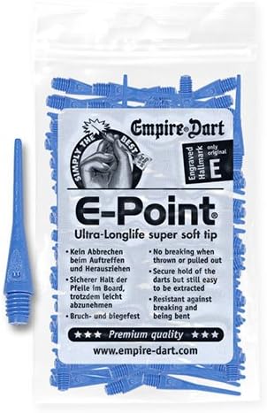 Empire Dart Softdartspitzen, E-Point, 2BA, lang, blau, 100 Stück