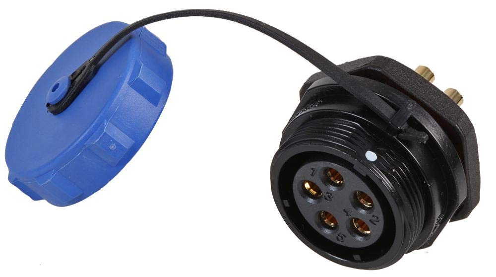 PRO ELEC SP211 Series Circular Connector, Panel Mount Receptacle, 5 Contacts, Threaded, Solder Socket, IP68 – High-Current 30A, 500V AC