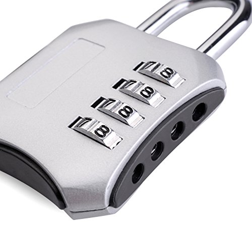 SEPOX Resettable Combination Travel Padlock,Luggage Padock, 4 Digit Combination Padlock for Suitcase, Travel Bag, and Gym Lockers, Filing Cabinets, Toolbox, Case,pack of 2