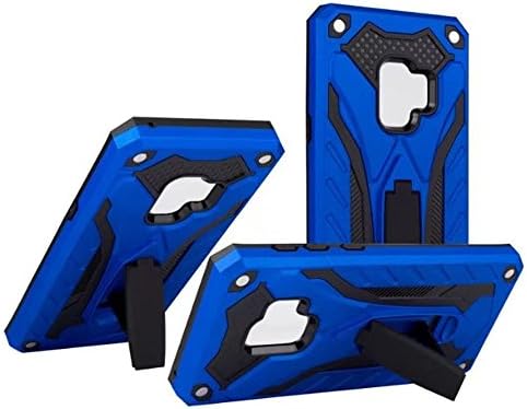 Galaxy S9 Case,Funfe Heavy Duty Built-in Kickstand Cases for Samsung Galaxy S9 Dual Layers Armor Shock Absorption Impact Resistant Rugged Stand Back Cover (Blue)