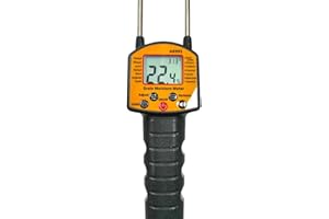 Portable Hay Moisture Meter for Grain, LCD Display with Voice Broadcast & Data Storage, Resistance Measurement Principle, 4 A