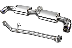 Auto Dynasty 3.5 inches Dual Burnt Muffler Tip Cat-Back Exhaust System Compatible with 2004-2008 Mazda RX-8, Stainless Steel