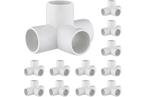 TIANTIANUP 4 Way PVC Fittings 3/4 Inch[12 Pack ], Furniture Grade Pipe Connector Elbow, 4 Way Side Outlet Tee Fittings for All DIY PVC Structure and Frames Building Furniture