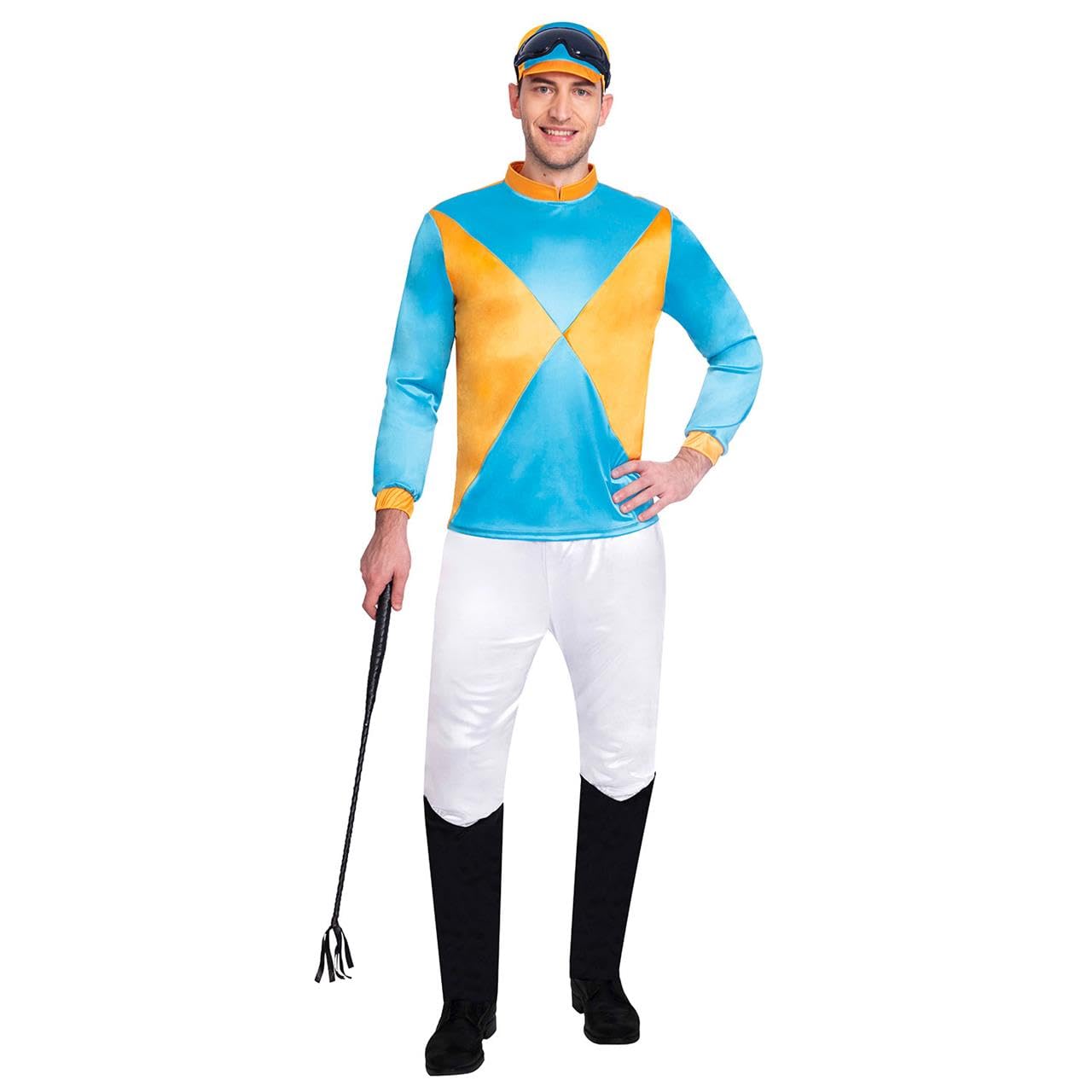 amscan 9905885 Adult Jockey Costume Set,4 Pcs, Blue, Extra Large: Up to 50" Chest