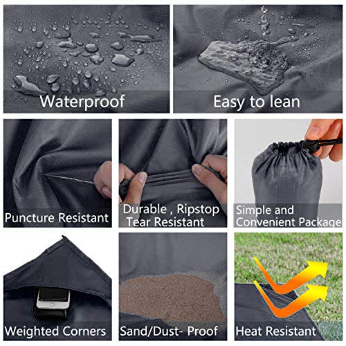 Zubita Picnic Blanket, Large Outdoor Waterproof Oxford Cloth Camping Mat Portable Moisture-Proof Beach Blanket Water-Resistant Blanket for Camping, Hiking, Picnics & Festivals