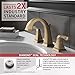 Delta Faucet Dryden Widespread Bathroom Faucet 3 Hole, Gold Bathroom Faucet, Bathroom Sink Faucet, Metal Drain Assembly, Champagne Bronze 3551LF-CZ