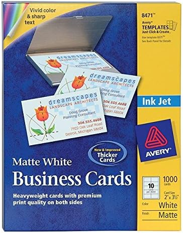 Amazon Com Avery 8471 Business Cards Inkjet Matte 2 Inch