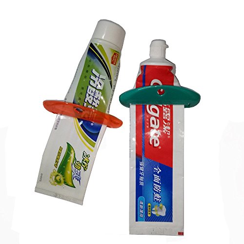 HOSL 8 Pack Mixed Color Toothpaste Tube Squeezer Toothpaste Tube Cleanser Dispenser Toothpaste Clip Toothpaste Holder Rolling Bathroom Extract